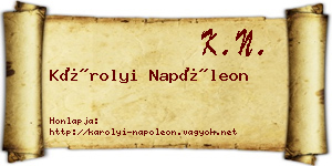 Károlyi Napóleon névjegykártya